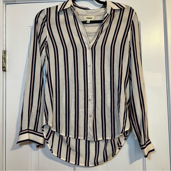 L'AGENCE Tops - #69 L'AGENCE HOLLY LONG SLEEVE MULTI STRIPED BLOUSE $295
